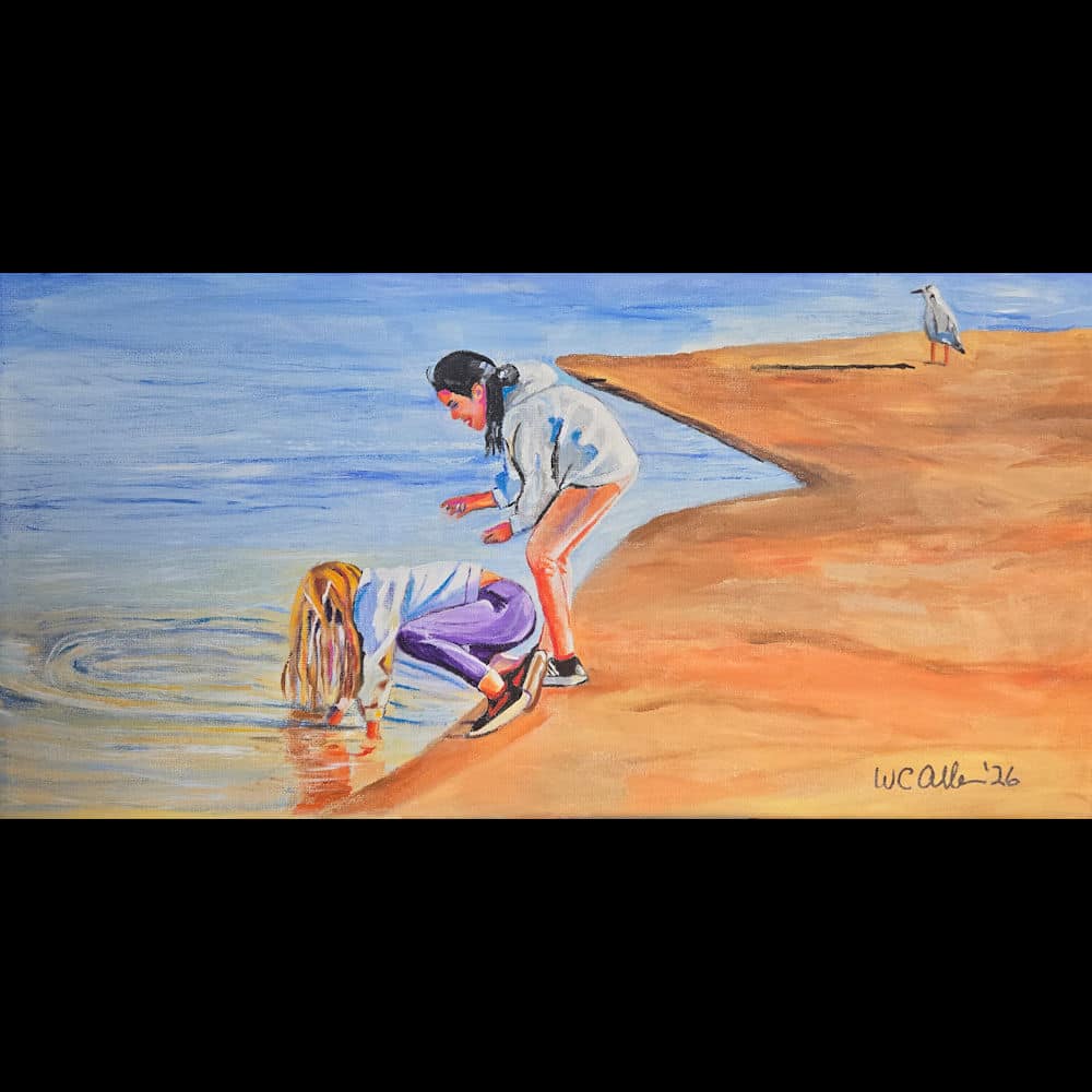 Children Play as Bird Watches